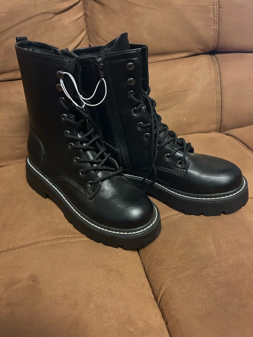 Black Lace-Up Combat Boots for Women - Sleek Urban Style